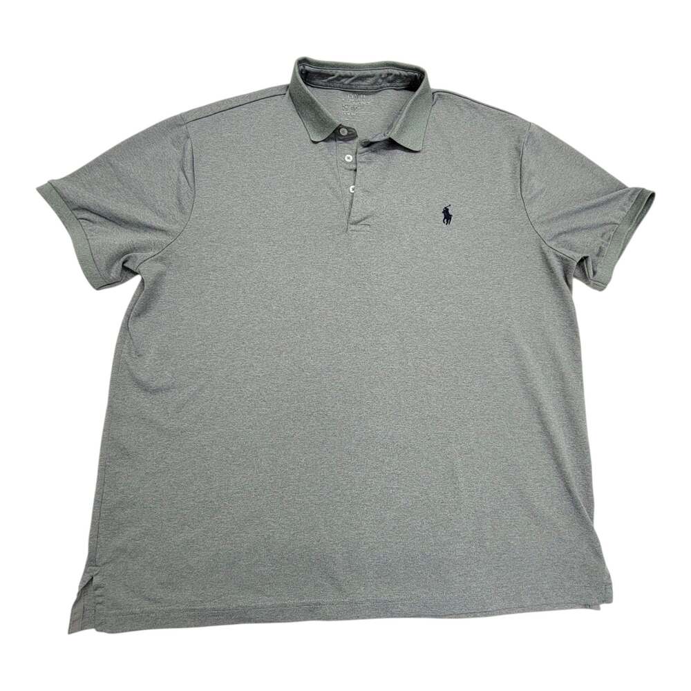 Polo Ralph Lauren Performance Polo Shirt Mens L Large Gray Short Sleeve Golf